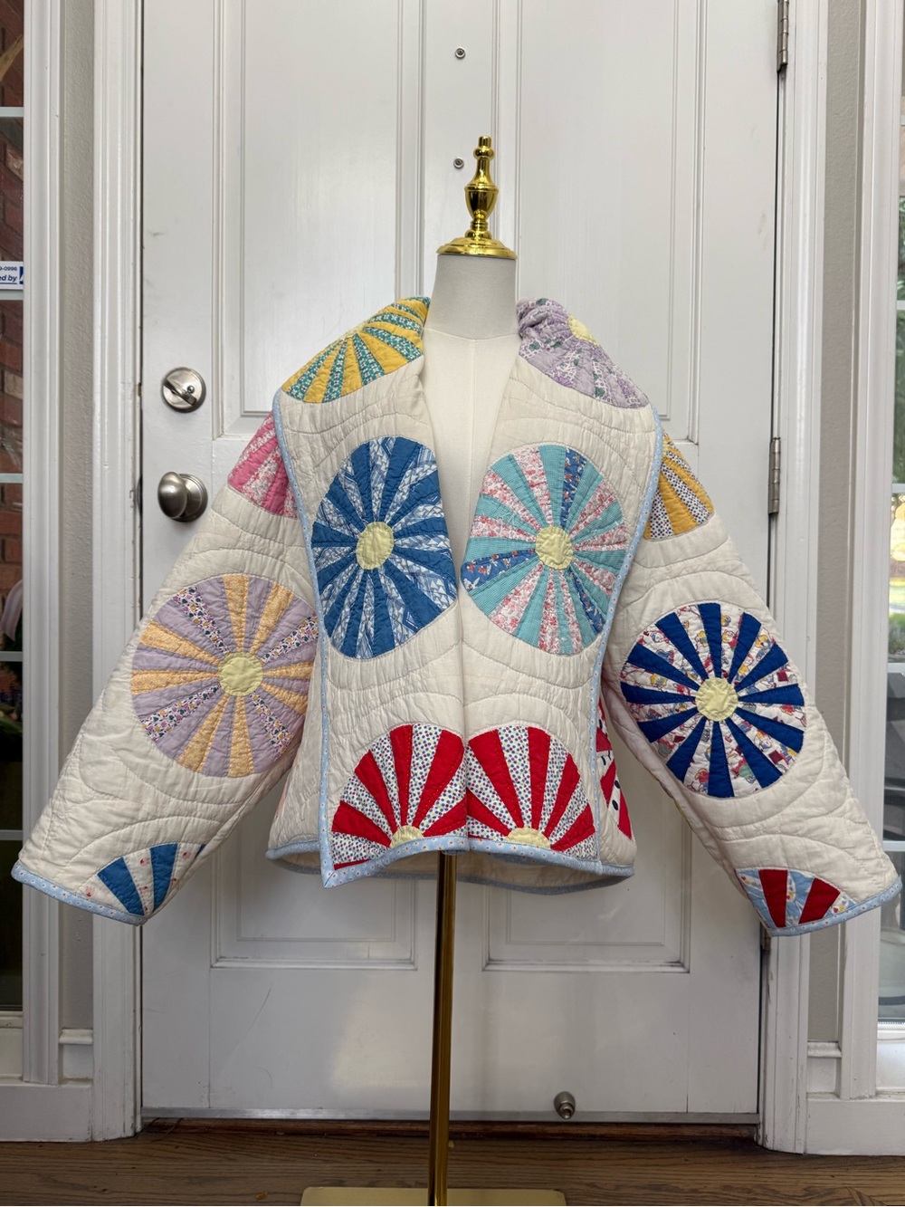 Vintage Dresden Quilted Jacket - Cream Base